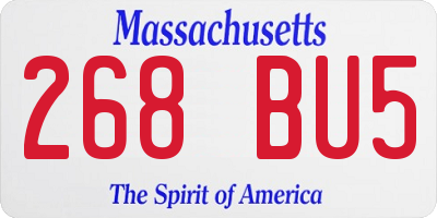 MA license plate 268BU5