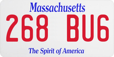 MA license plate 268BU6
