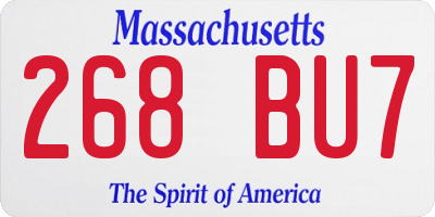 MA license plate 268BU7