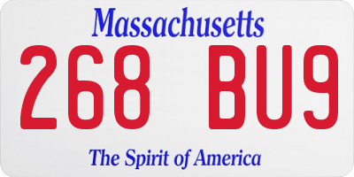 MA license plate 268BU9