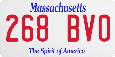 MA license plate 268BV0