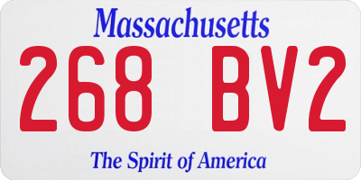 MA license plate 268BV2