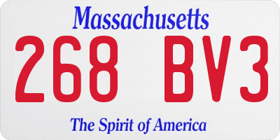 MA license plate 268BV3