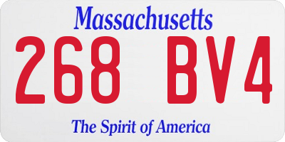MA license plate 268BV4