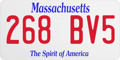 MA license plate 268BV5