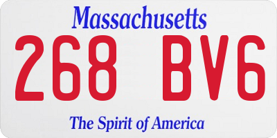 MA license plate 268BV6