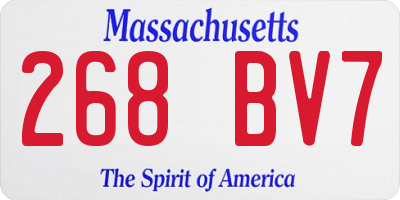 MA license plate 268BV7
