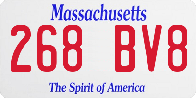 MA license plate 268BV8