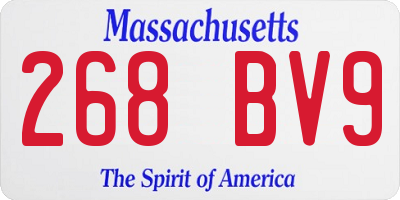 MA license plate 268BV9