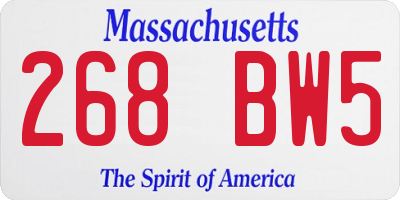 MA license plate 268BW5
