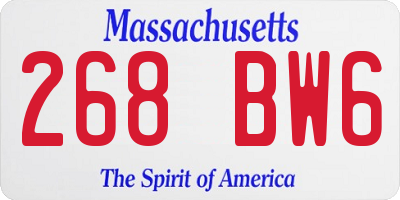 MA license plate 268BW6