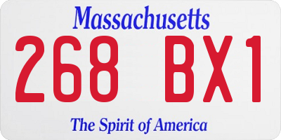 MA license plate 268BX1