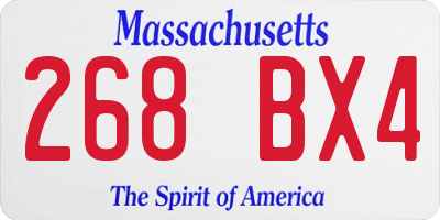 MA license plate 268BX4