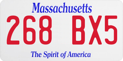 MA license plate 268BX5