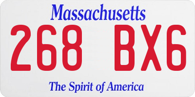 MA license plate 268BX6