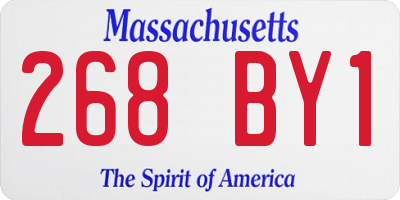MA license plate 268BY1