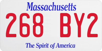 MA license plate 268BY2