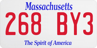 MA license plate 268BY3