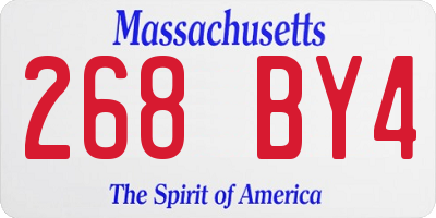 MA license plate 268BY4