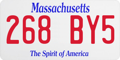 MA license plate 268BY5