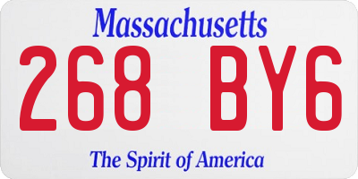 MA license plate 268BY6