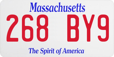 MA license plate 268BY9