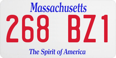 MA license plate 268BZ1
