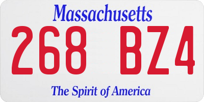 MA license plate 268BZ4