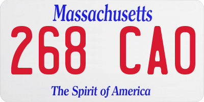 MA license plate 268CA0