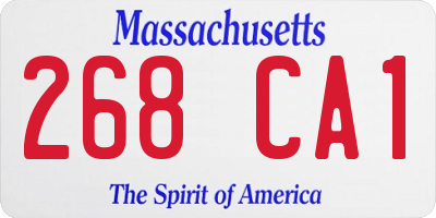 MA license plate 268CA1