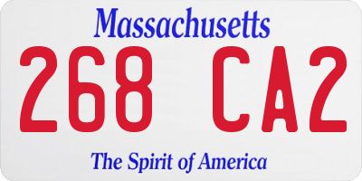 MA license plate 268CA2