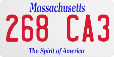 MA license plate 268CA3