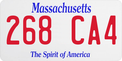 MA license plate 268CA4