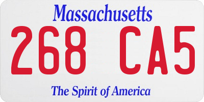 MA license plate 268CA5