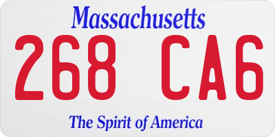 MA license plate 268CA6