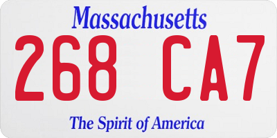 MA license plate 268CA7
