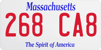 MA license plate 268CA8