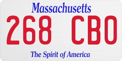 MA license plate 268CB0