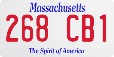MA license plate 268CB1