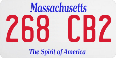 MA license plate 268CB2