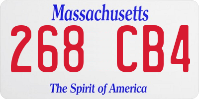 MA license plate 268CB4