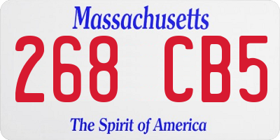 MA license plate 268CB5