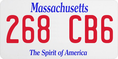 MA license plate 268CB6