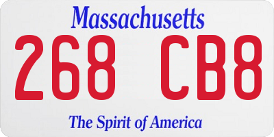 MA license plate 268CB8