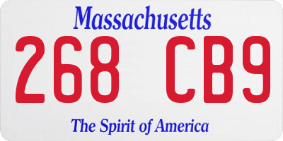 MA license plate 268CB9