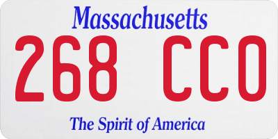 MA license plate 268CC0