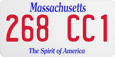 MA license plate 268CC1