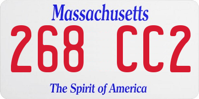 MA license plate 268CC2