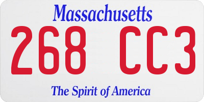 MA license plate 268CC3