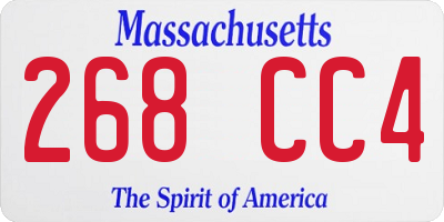 MA license plate 268CC4